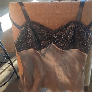 Platinum and silver silk tank/Cami.