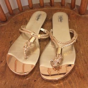 Gold target sandals