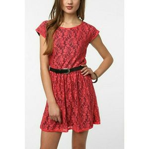 Urban Outfitters Red Lace Mini Dress