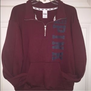 PINK half zip sweater