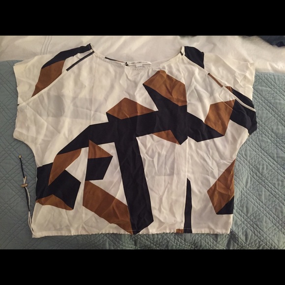 Dvf ribbon print silk shirt