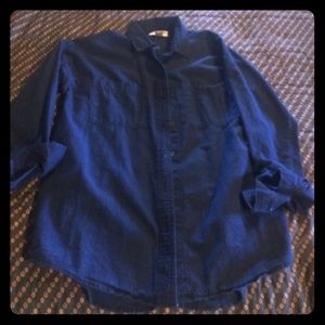 Dark chambray button up shirt