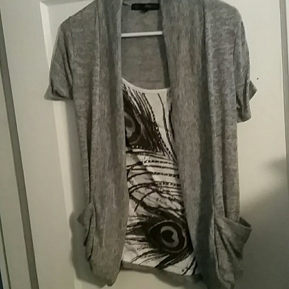 Slub cardigan and cami top