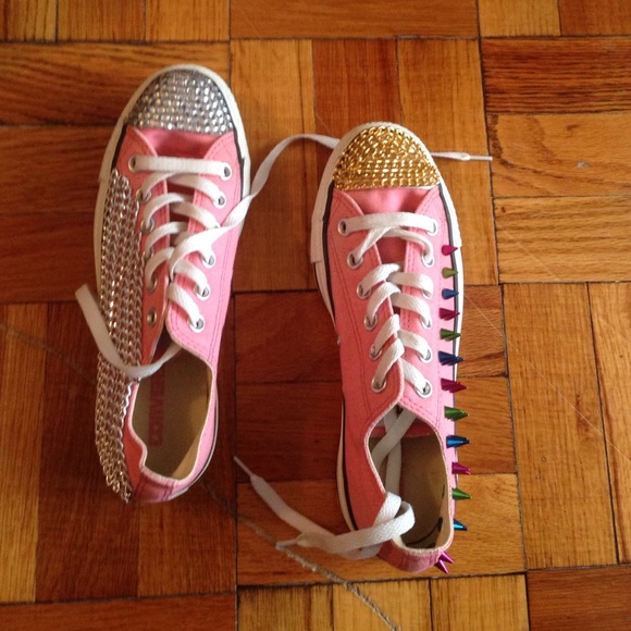 Converse Shoes - Custom made pink converses