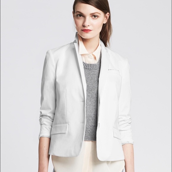 White Sateen Banana Republic blazer