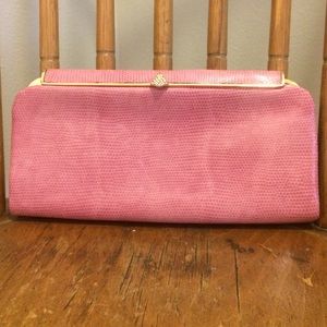 Pink Python clutch