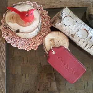 Coach grain leather hangtag multifunction case