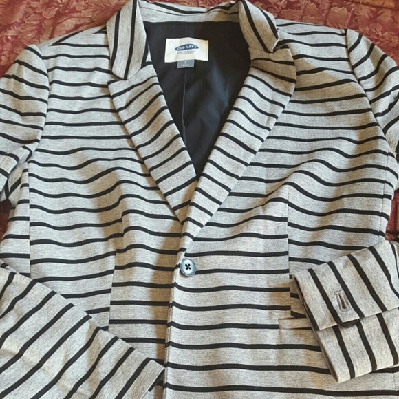 Gray and black striped blazer, size S