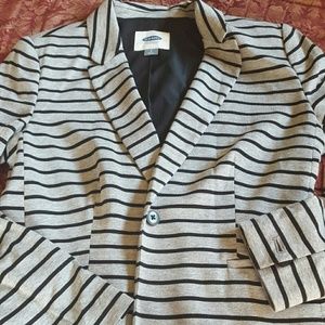 Gray and black striped blazer, size S