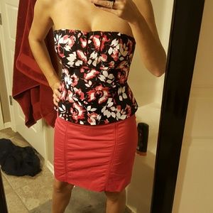 Bustier and pencil skirt