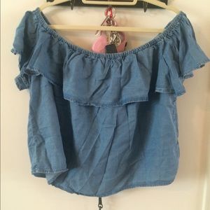 *BRAND NEW W/ TAG* Denim Off the Shoulder Top-ASOS