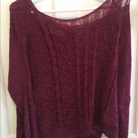 Hollister Sweaters - Maroon cut out sweater!