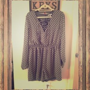 *NWT* Olive, Cream, & Black Romper (Char. Russe)