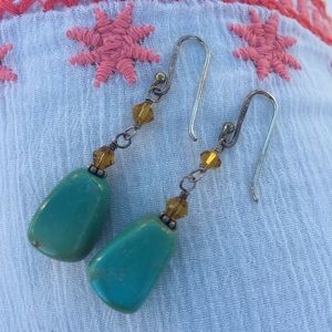Silpada Sterling French Wire Turquoise earrings