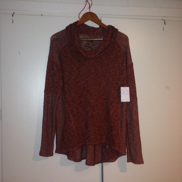 Rust colored free people Beatnik Hacci Sweater