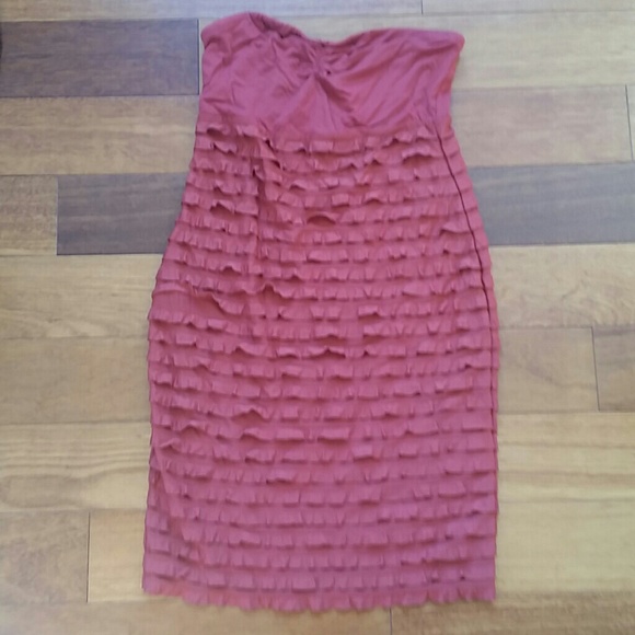 ruffled strapless dress