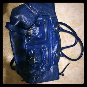 Large blue muti pocket purse