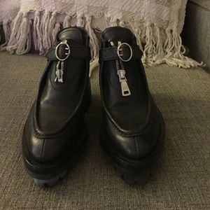 Prada black leather boots