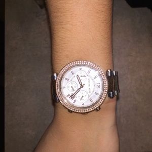Rose gold and silver Michael Kors watch