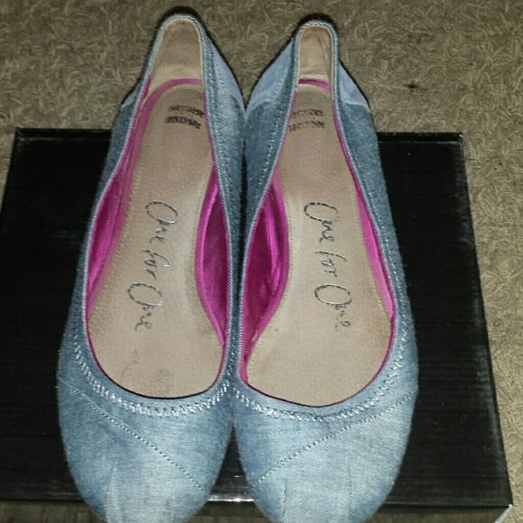 TOMS denim flats