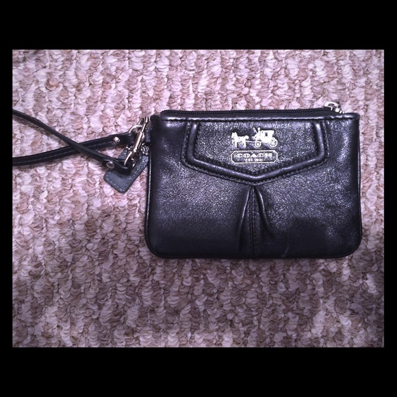 Leather COACH wristlet