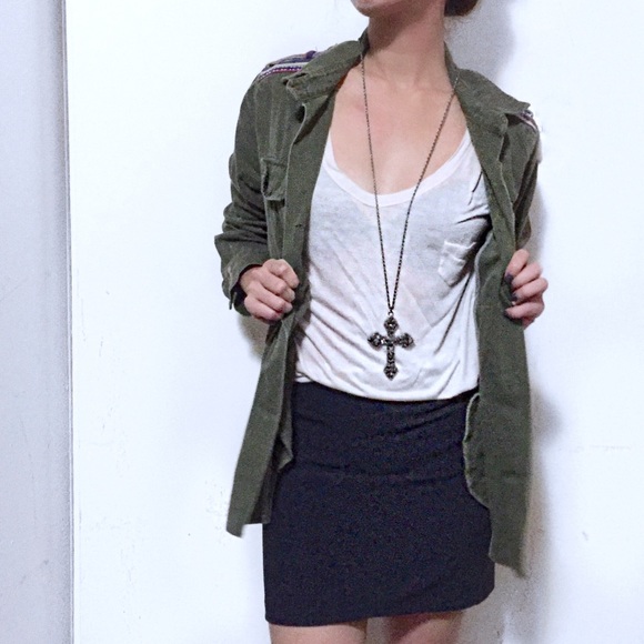 Draping Onyx Cross Necklace purchased in Paris