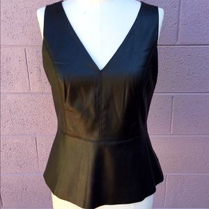 Ella Moss Faux Leather Top Sz M
