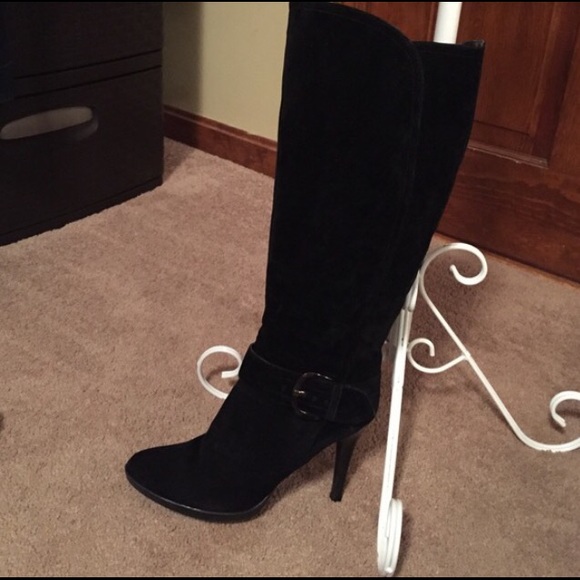 Black Knee High faux- suede black boots