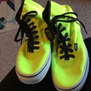 Green yellow high top vans rare NWOT