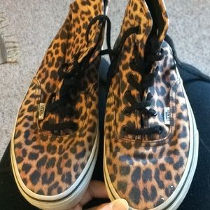 High top vans leopard print