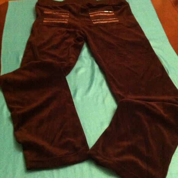 BCBGMaxAzria Retro Black Velour Pants with Bling - Picture 4 of 4