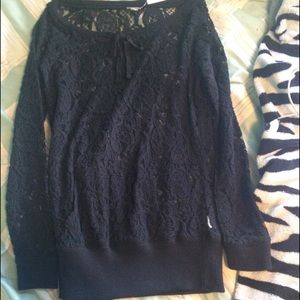 Black lace sweater