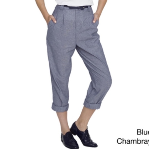high waisted chambray pants