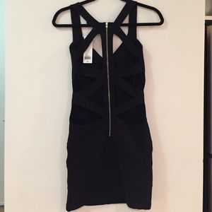 SALE- TOPSHOP Black Bandage dress with cutout back