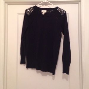 Navy blue sweater with rhinestone detail