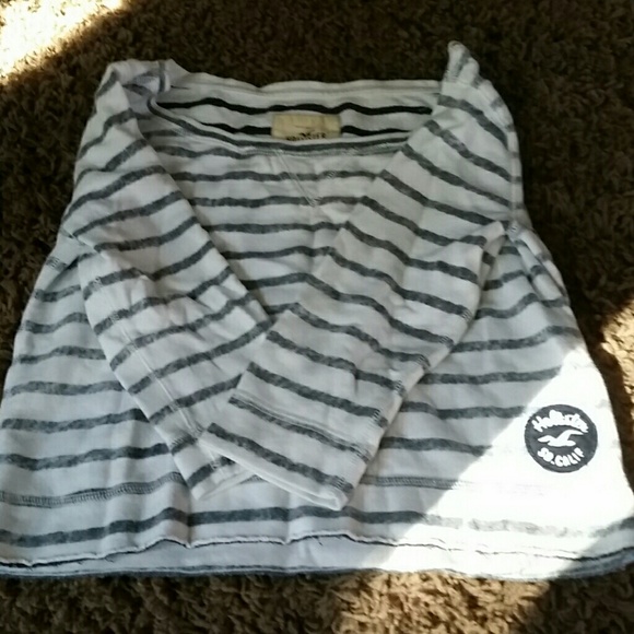Hollister stripe crop sweatshirt