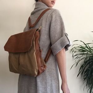Cooperative x UO Vegan Leather and Canvas Book Bag