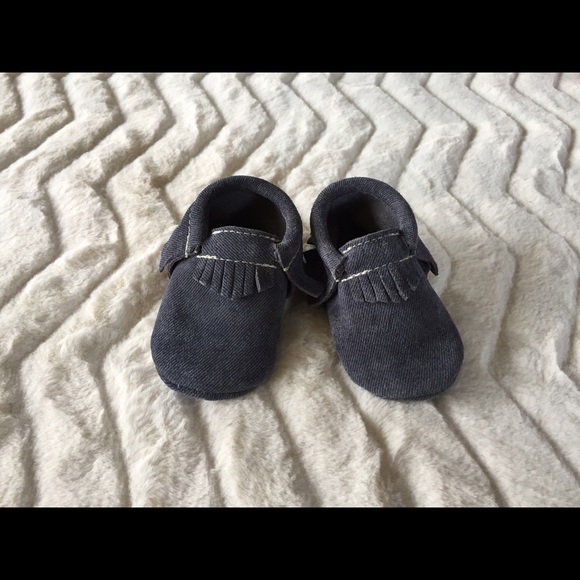 SOLD // Freshly Picked Baby Moccs // Sz 3 // Denim
