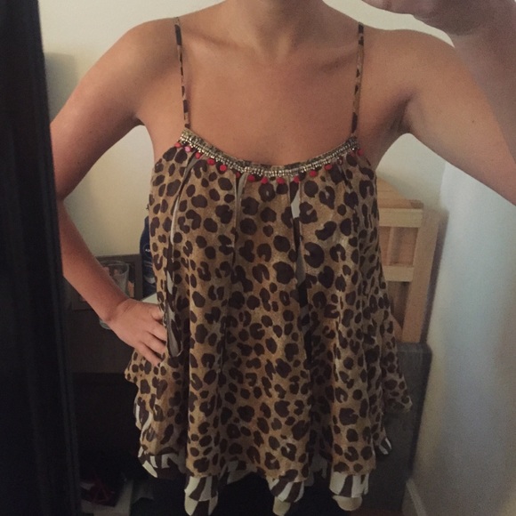 LaROK animal print top with beaded detailing - Picture 1 of 3