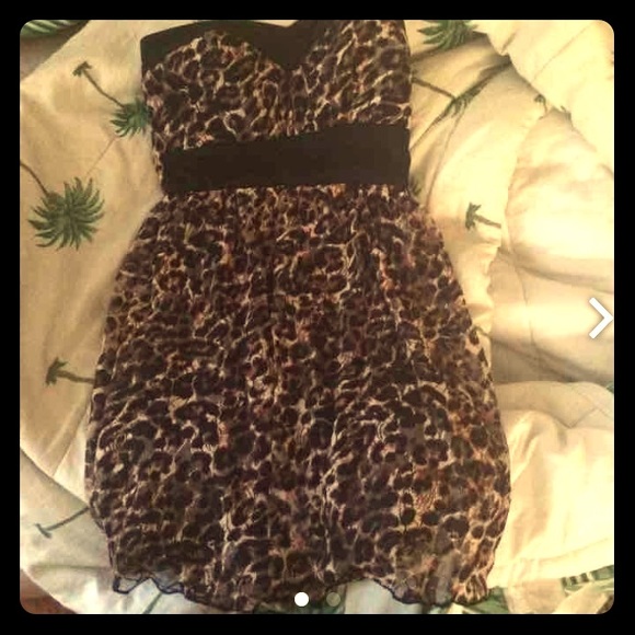 Xs cheetah print baby doll dress