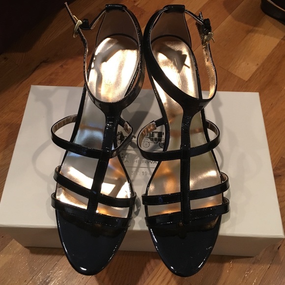 Black patent evening shoes