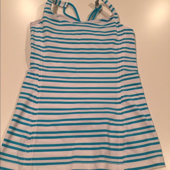 LULULEMON FREE TO BE TANK- White&Blue Stripes- Sz6