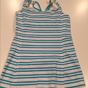 LULULEMON FREE TO BE TANK- White&Blue Stripes- Sz6