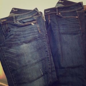 Two pairs size 14 average American Eagle jeans