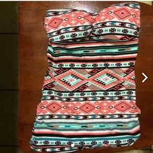 NWOT strapless Aztec shirt !