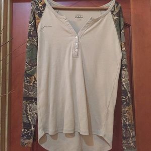 Women's Cabela's camo shirt