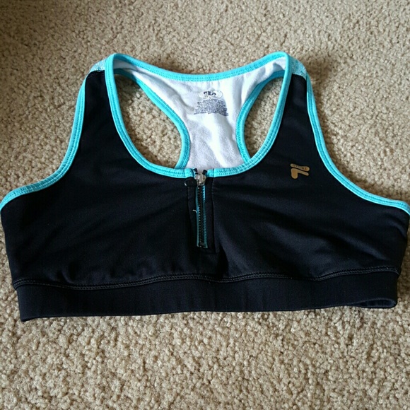 Blue and Black Fila Sports Bra!