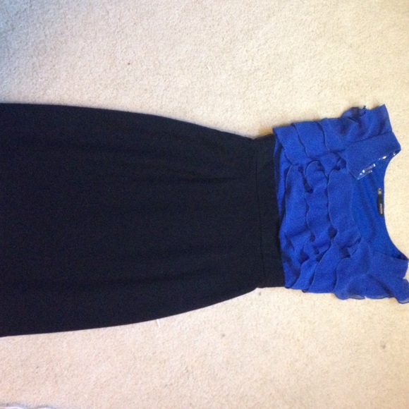 Blue and black work dress