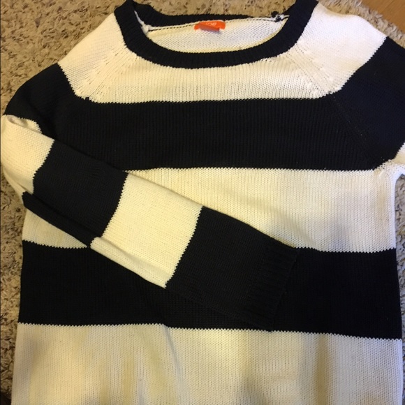 Navy and white striped sweater