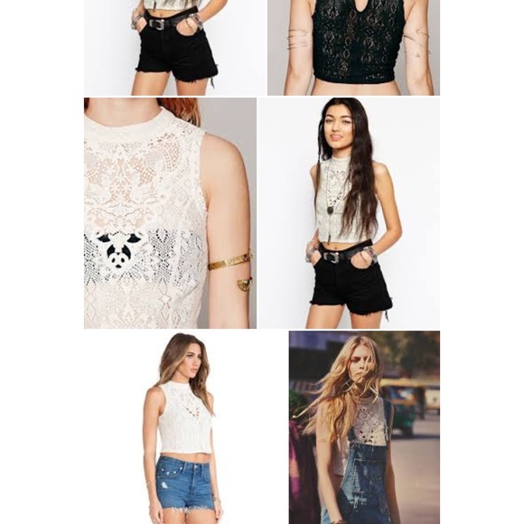 Free people crochet crop top